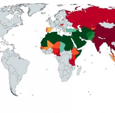 Światowa populacja muzułmanów w procentach w XIII wieku