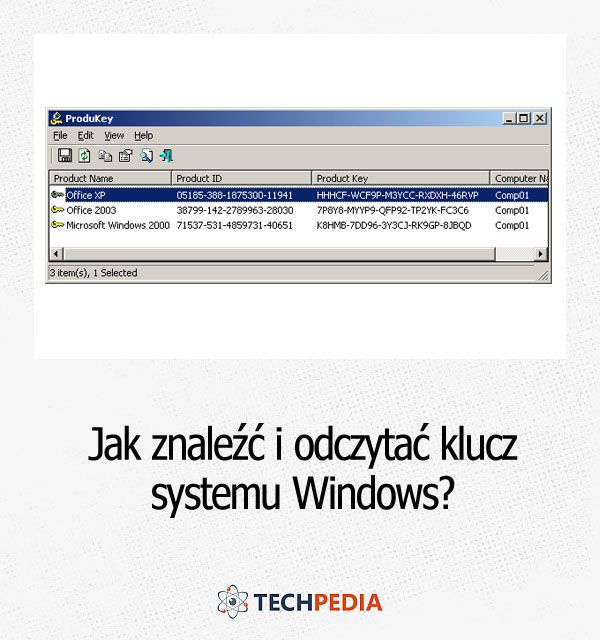 Jak znaleźć i odczytać klucz systemu Windows?