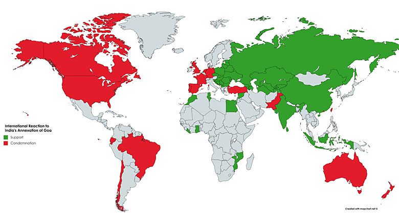 Reakcja świata na powrót do Indii - Indii Portugalskich w 1961 roku