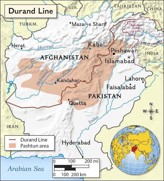 Linia Duranda - linia rozciągająca się na długości 2640 kilometrów stanowiąca granicę między Afganistanem a Pakistanem