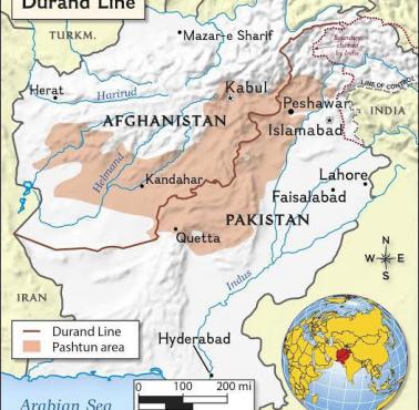 Linia Duranda - linia rozciągająca się na długości 2640 kilometrów stanowiąca granicę między Afganistanem a Pakistanem