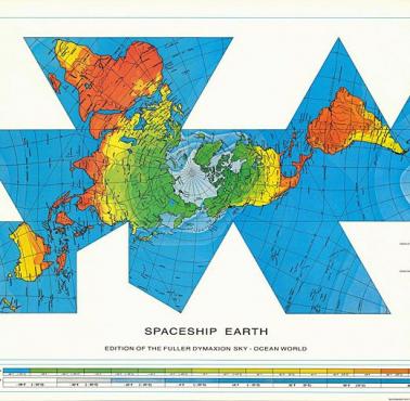 Mapa świata z naniesionymi średnimi temperaturami rocznymi (1973-83)