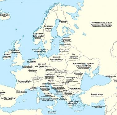 Nazwy hymnów narodowych (oryginalne nazwy) poszczególnych państw Europy