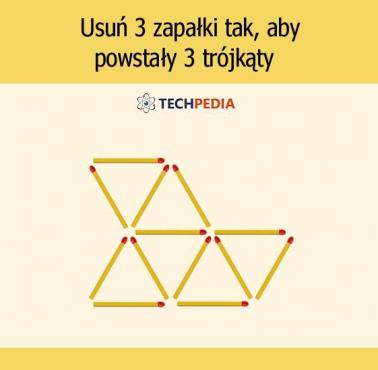 Usuń 3 zapałki tak aby powstały 3 trójkąty