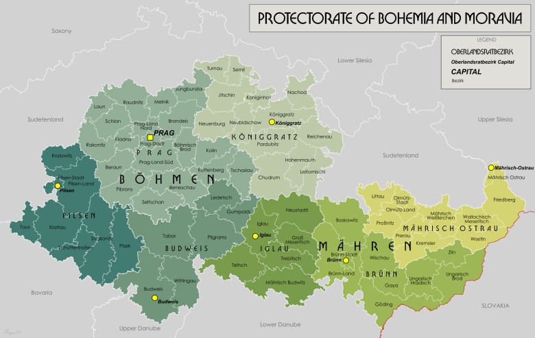 Protektorat Czech i Moraw, utworzony przez Niemców autonomiczny jednostka administracyjna Wielkich Niemiec w 1941 roku