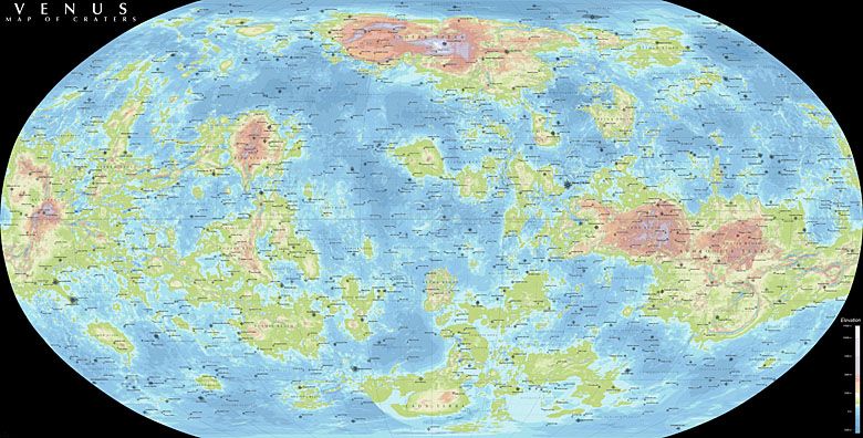 Mapa kraterów Wenus