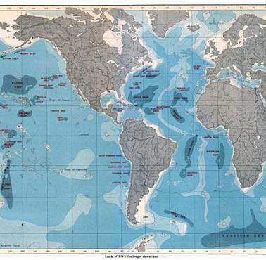 Mapa głębokości oceanów