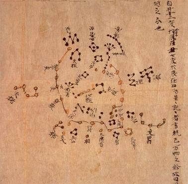 Starożytna chińska mapa północnego nieba (Dunhuang Star Atlas), najstarszy znany atlas gwiazd (VII wiek)