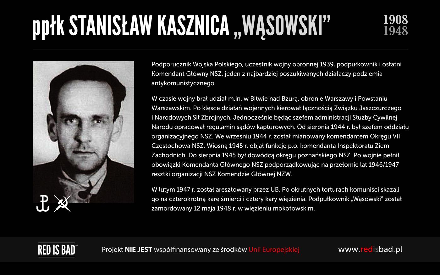 12V1948r. komuniści zamordowali oficerów Komendy Głównej NSZ ppłk. Stanisława Kasznicę oraz kpt. Lecha Karola Neymana