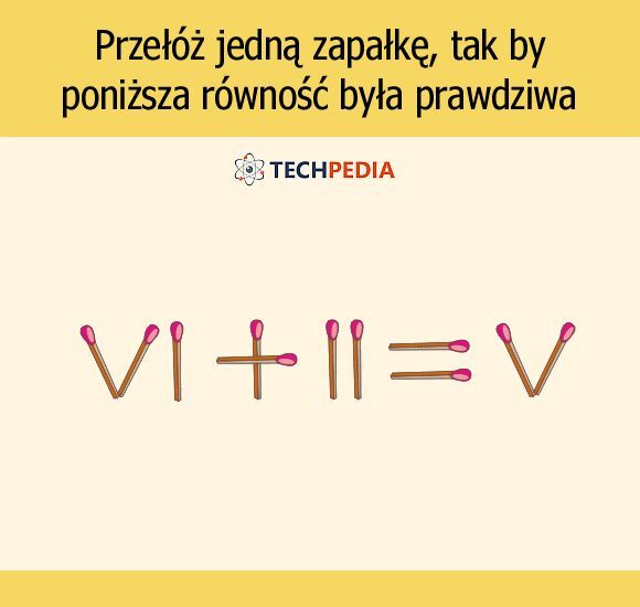 Przełóż jedną zapałkę, tak aby poniższe równanie było prawdziwe