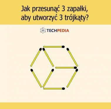 Jak przesunąć 3 zapałki, aby utworzyć 3 tórjkąty?