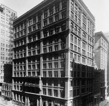 The Home Insurance Building (42 metry), pierwszy wieżowiec w Chicago, architekt William Le Baron Jenney, 1884