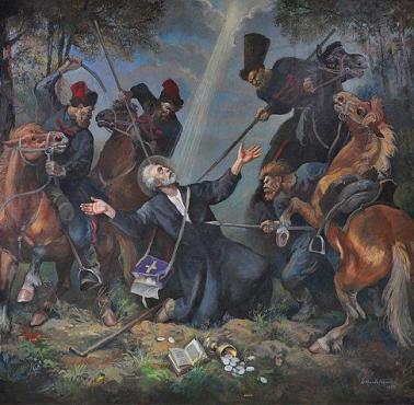 16.05.1657r. zginął św. Andrzej Bobola. Kozacy wybili mu zęby, obdarli ze skóry na plecach, obcięli nos, uszy, usta ...