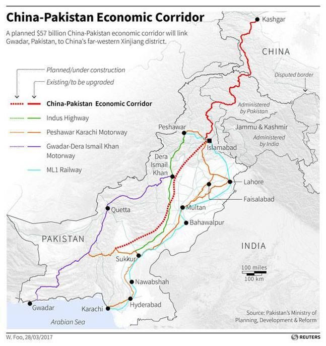 Połączenia transportowe między Chinami i Pakistanem (poprzez Kaszmir do portu Gwadar)