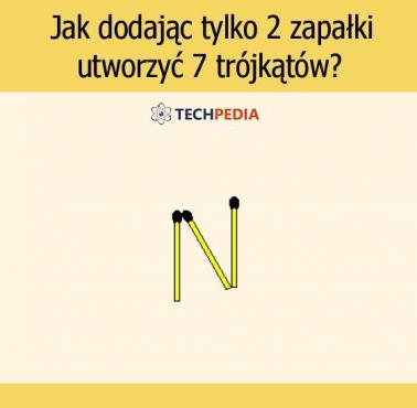 Jak dodając tylko 2 zapałki utworzyć 7 trójkątów?