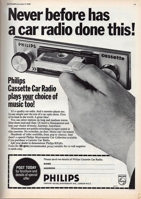 Reklama radia samochodowego marki Philips, 1968