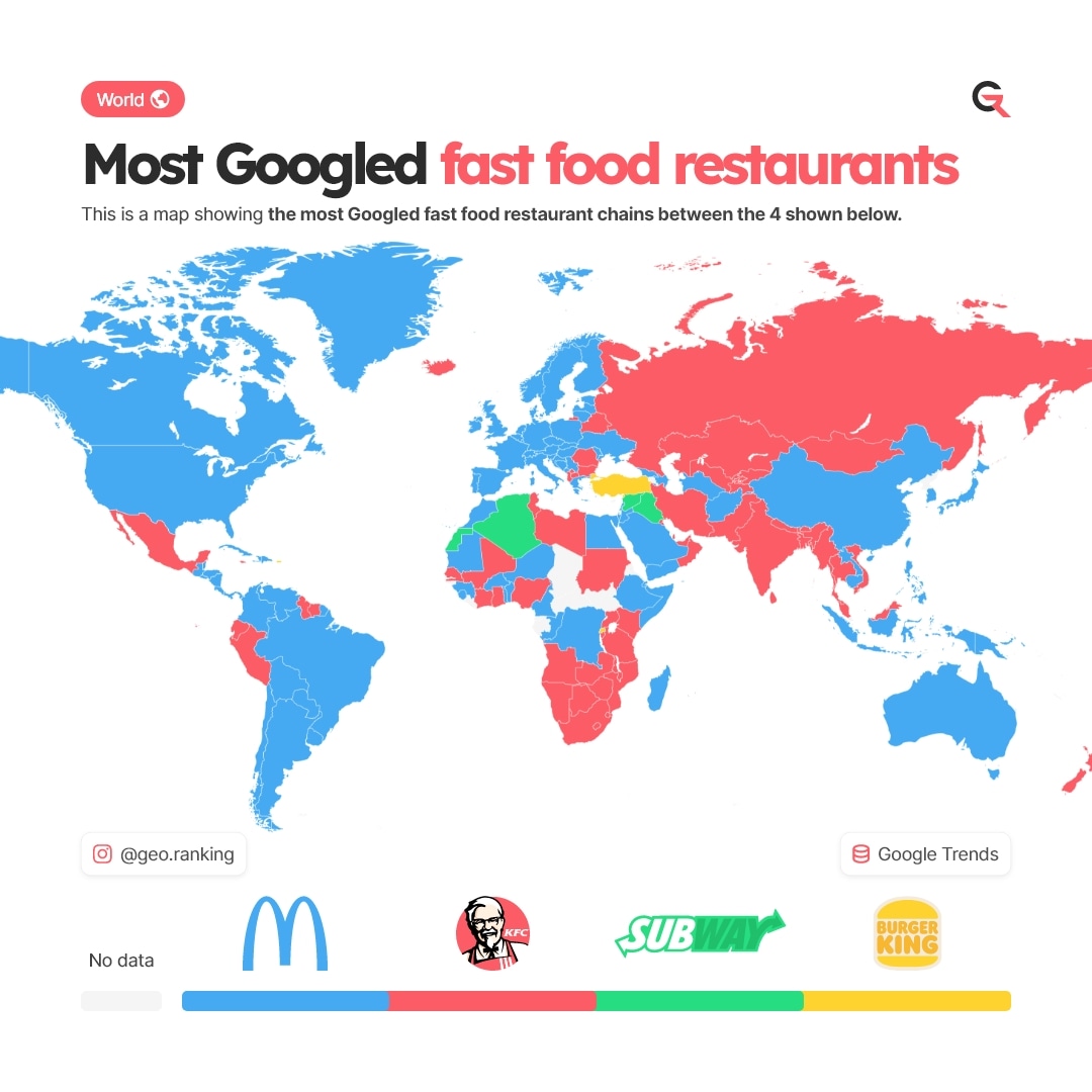 Najczęściej googlowane fastfoody na świecie, 2020