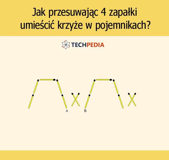 Jak przesuwając 4 zapałki umieścić krzyże w pojemnikach?