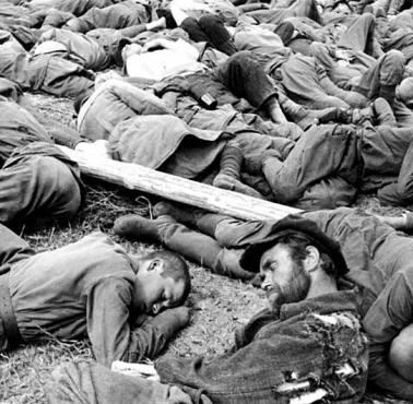 Rosyjscy żołnierze wzięci do niewoli niemieckiej w wyniku bitwy o Białystok i Mińsk, lipiec, 1941