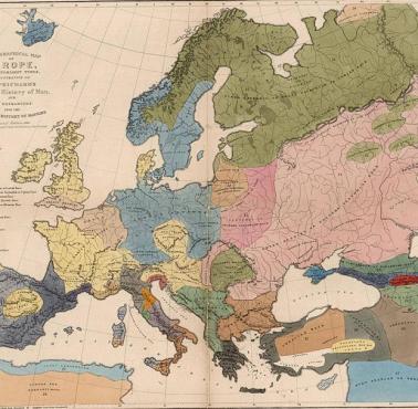 Etniczna mapa Europy z 1861 roku