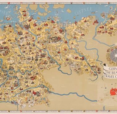 Mapa turystyczna Niemiec w czasach III Rzeszy