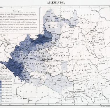 Mapy etnograficzne zachodniej części Rosji autorstwa Rodericha von Erckerta, 1863, Niemcy