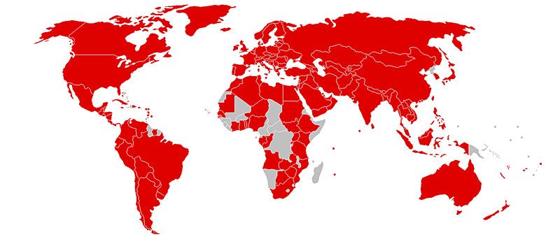 Mapa krajów, w których użytkownicy zostali zaatakowani ransomware - WannaCrypt