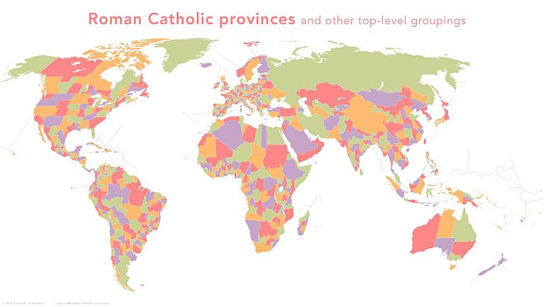 Katolicy na świecie (podział na stany, województwa, państwa)
