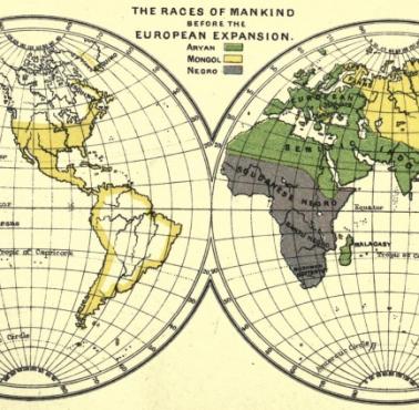 Rasy świata, mapa z 1891 roku