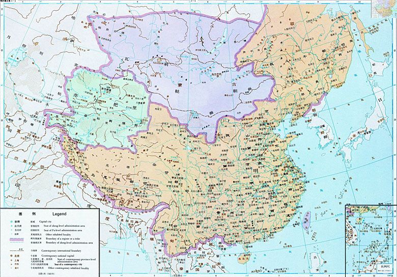 Mapa Chin w czasach dynastii Qing z 1800 roku