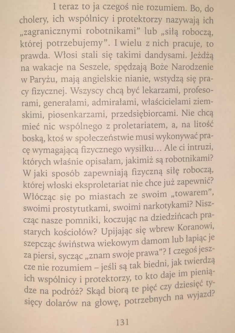 Oriana Fallaci w książce Wściekłość i Duma