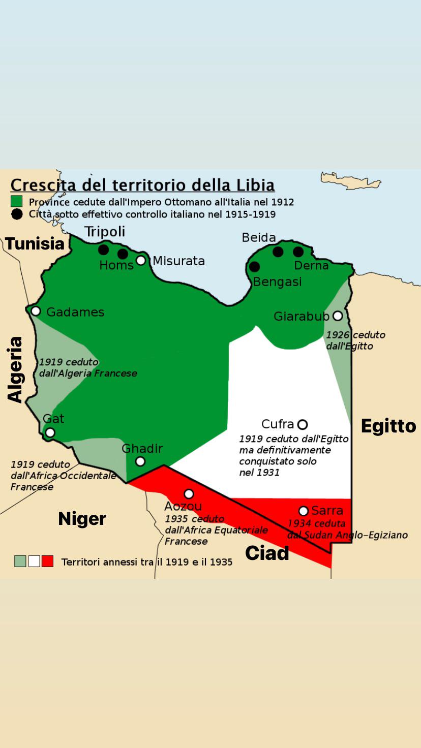 Włoska Libia - ciemnozielony (1912) od Libii, jasnozielony (1919,1926) od WB i Francji, czerwony 1934-35 od Francji i WB.