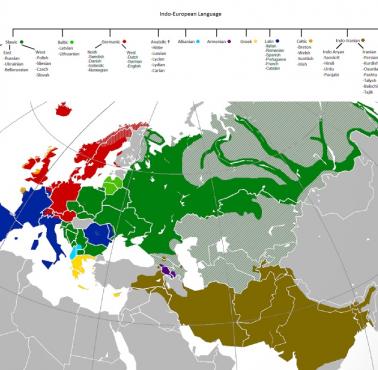 Rodziny języków indoeuropejskich w Eurazji