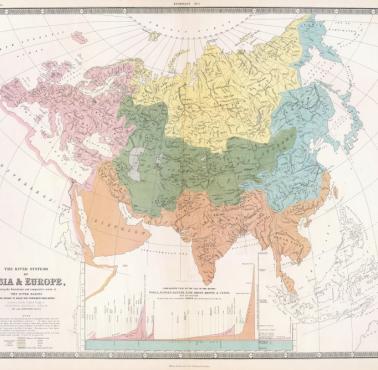 Dorzecza głównych rzek Azji i Europy (największych na świecie), Heinrich Berghaus, 1856