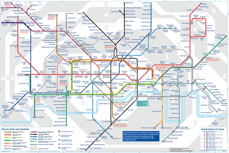 Mapa metra w Londynie