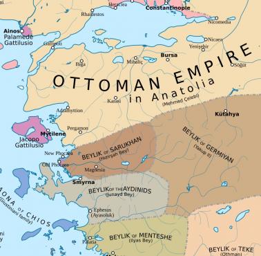 Sytuacja polityczna w zachodniej Anatolii. Upadek Bizancjum, 1410