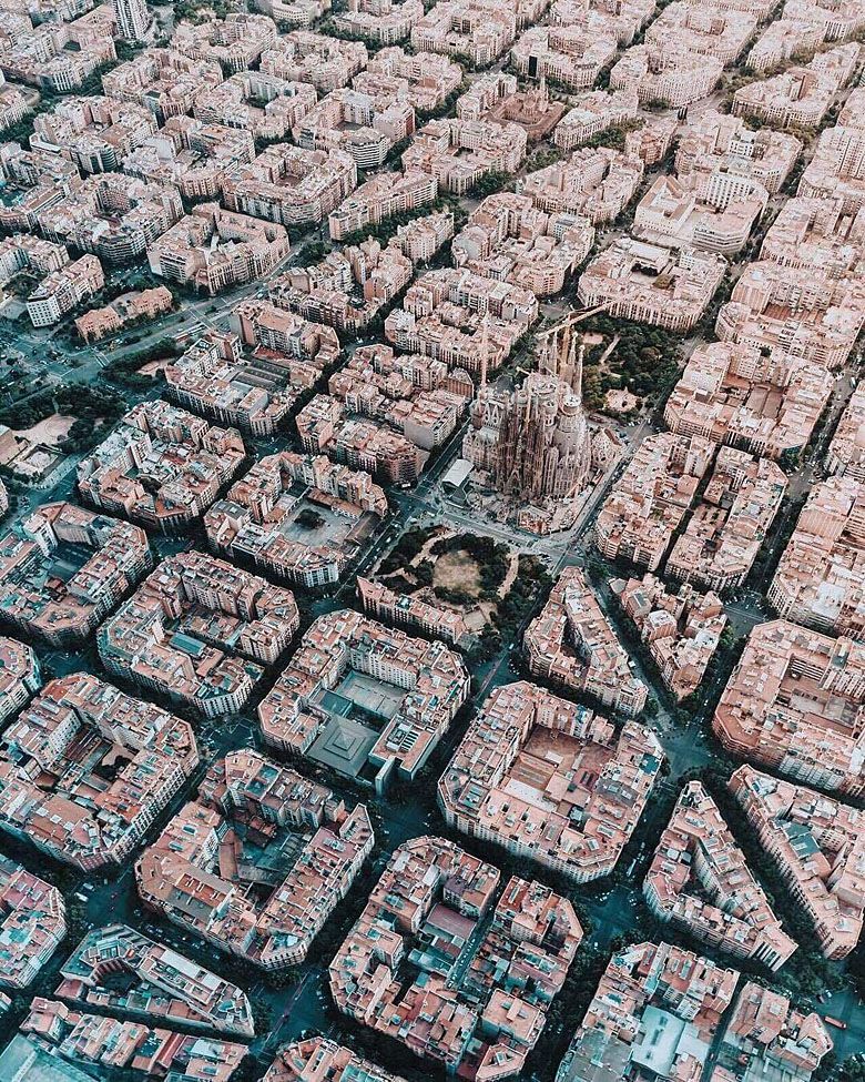 Sagrada Família z lotu ptaka (Barcelona, Hiszpania)