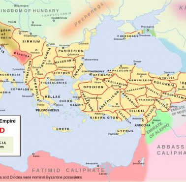 Zasięg Cesarstwa Bizantyńskiego w 1045 roku