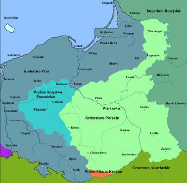 Wielkie Księstwo Poznańskie i Królestwo Polskie (bez wyodrębnienia Królestwa Galicji i Lodomerii)