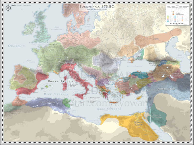 Mapa Europy w 175 roku p.n.e.