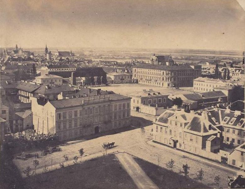 Panorama Warszawy wykonana z latarni kościoła św. Trójcy, ok. 1857-58