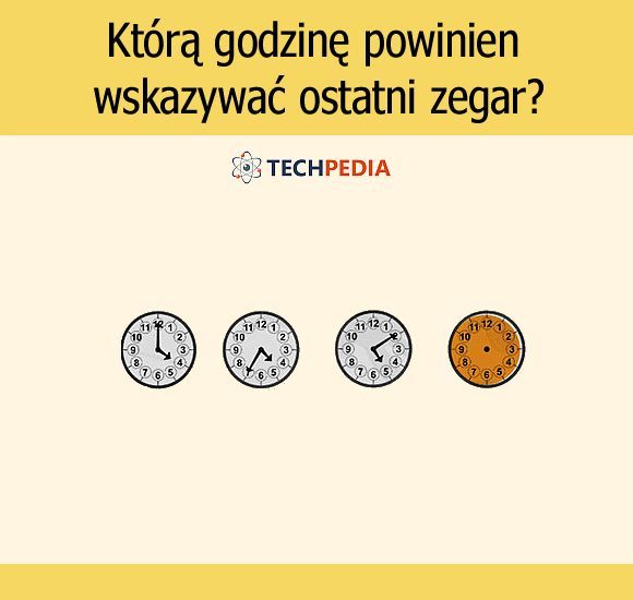 Którą godzinę powinien wskazywać ostatni zegar?