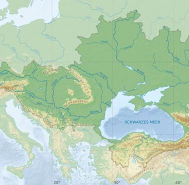 Mapa zlewiska Morza Czarnego