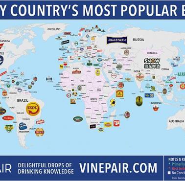 Najpopularniejsze marki piwa w poszczególnych krajach świata