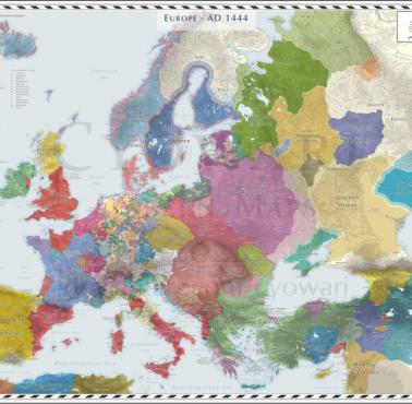 Mapa Europy w 1444 roku