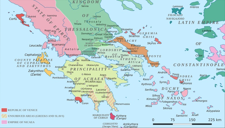 Grecja po IV wyprawie krzyżowej, 1210 rok