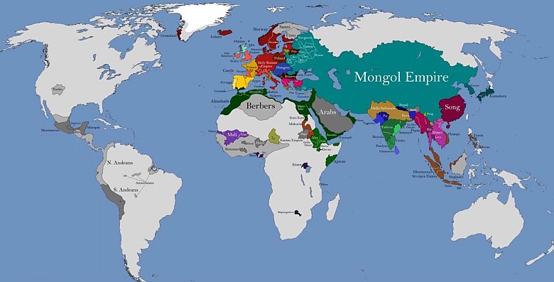 Imperium mongolskie u szczytu swojej potęgi w 1260 roku