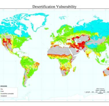 Obszary na świecie zagrożone pustynnieniem 