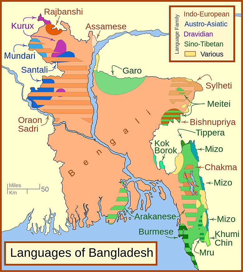 Mapa językowa Bangladeszu