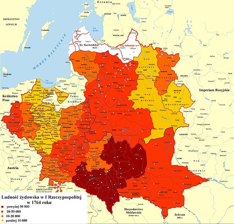 Ludność żydowska w I RP w 1764 roku